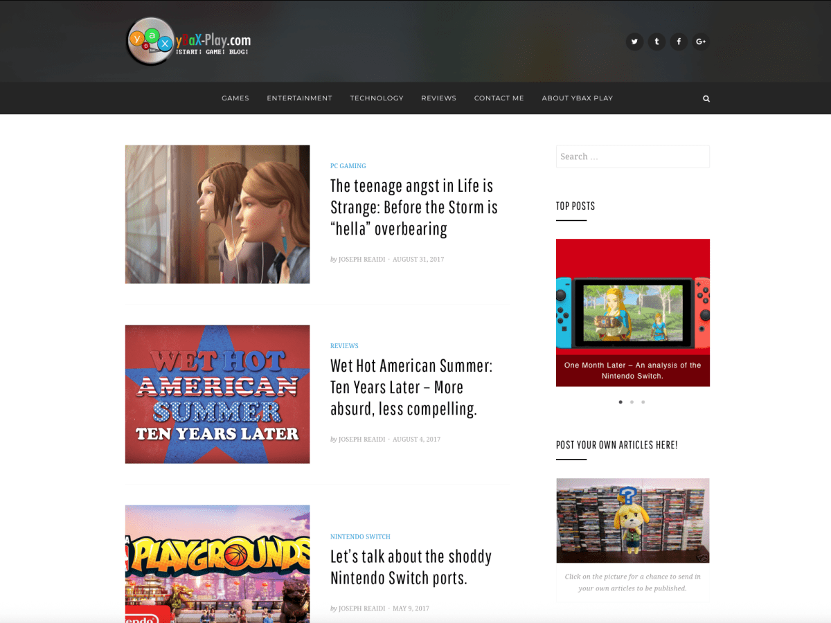 Archive video game articles: 2014 to&nbsp;2017