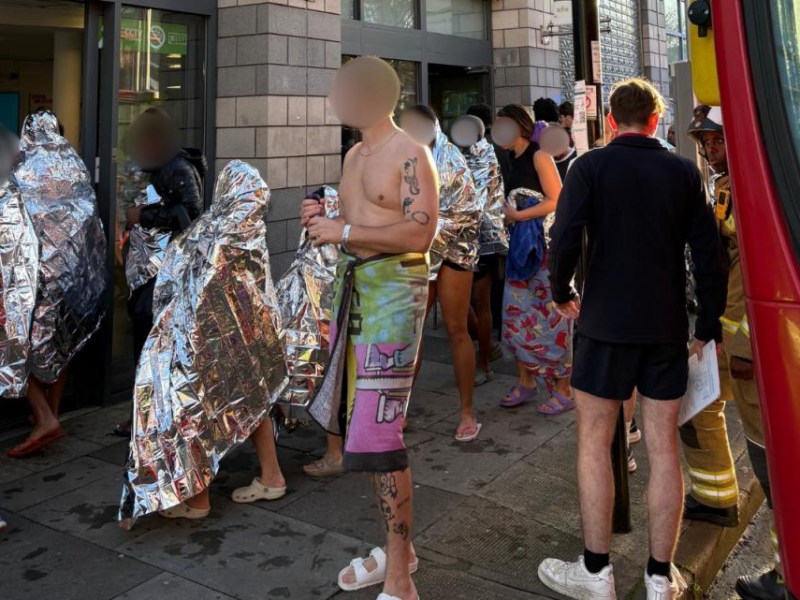 Swimmers stood in cold after evacuation during fire at Archway Leisure&nbsp;Centre